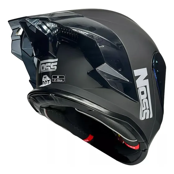Casco Moto Abatible Noss Certificado Aleron Edicion Limitada Color Negro Diseño Solido Tamaño Del Casco S