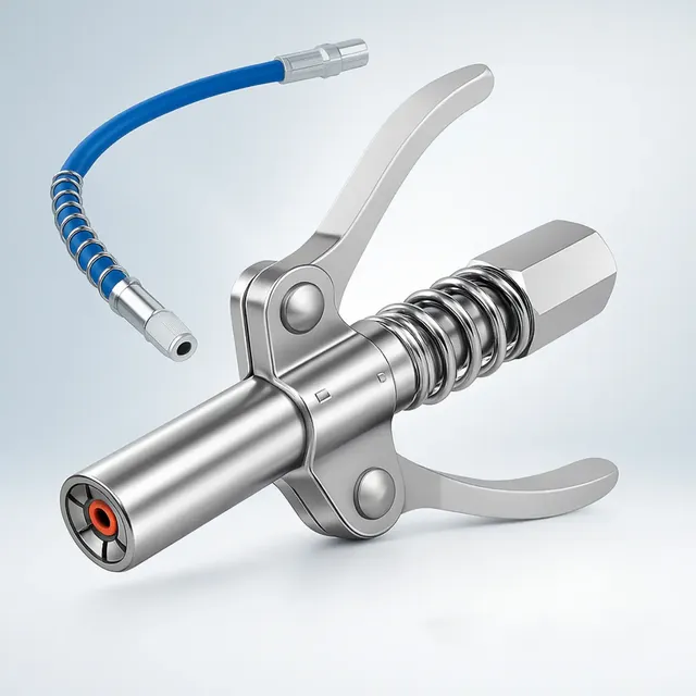 Comando Bico Graxeira Acoplador De Graxa Com Mangueira Bomba