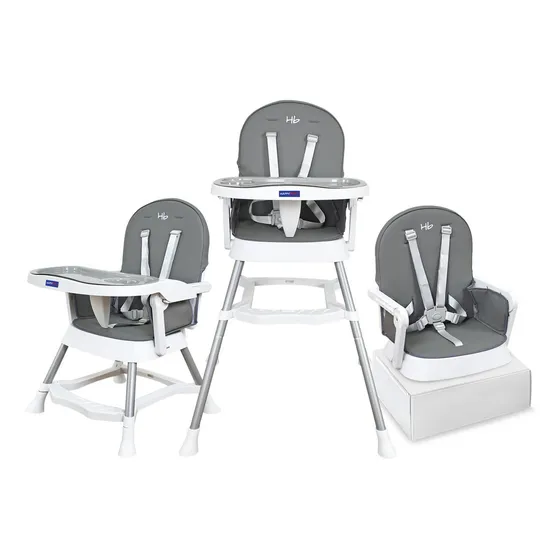 Silla Comedor Bebe 3 En 1 Lyra Happy Baby Color Gris Gris