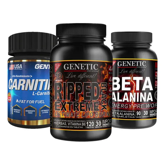 Quemador Ripped Extreme Lipo Fat Burner Energizante Genetic Sabor Neutro