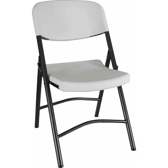Silla Plegable Blanca Resistente Confortable 60,5x47x 82cm