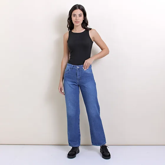Pantalon Zaira Jeans Wide Leg Urbanos De Mujer
