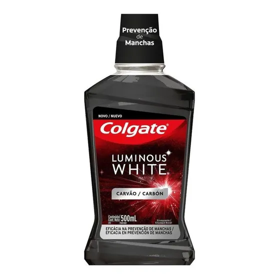 Enxaguante Bucal Para Clareamento Dental Colgate Luminous White Carvão 500ml