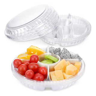 Plato Botanero Domo Charola Transparente Desechable 24cm15pc Plato Botanero Domo Charola Transparente Desechable 24cm15pc