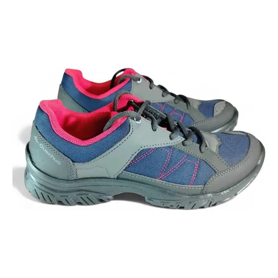 Zapatos Senderismo Nh100 Quechua  Dama Gris Y Rosado