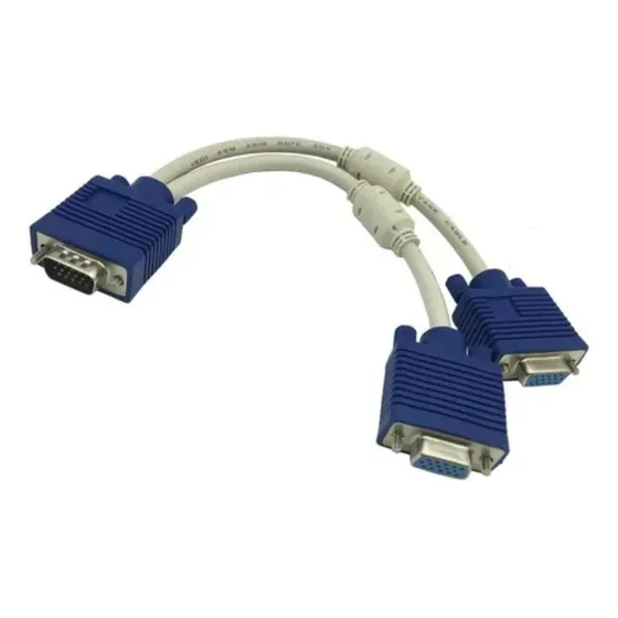 Cable Splitter Vga Svga Macho A 2 Hembras Pc Laptos Video