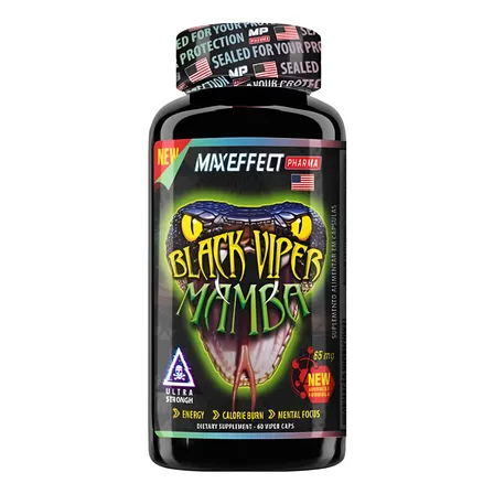Termogênico Black Viper Mamba 60 Cápsulas | Maxeffect Pharma Sem Sabor