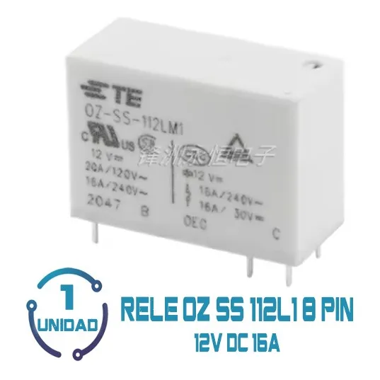 1 Unid Rele Relay Oz-ss-112l1 8pines 12v 16a