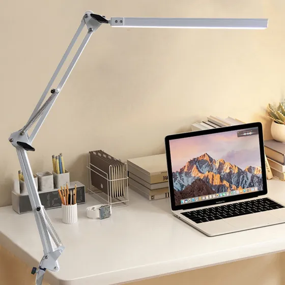 Lámpara De Escritorio Led Con Brazo Ajustable Con 3 Modos Simuky