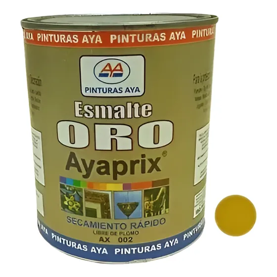 Pintura Esmalte Metalizado Ayaprix Oro Ax-002 Galon Aya