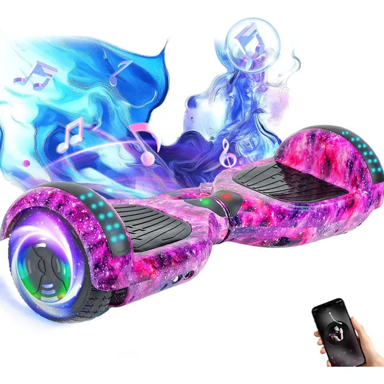 Hoverboard Antech Purple Starry Sky Com Bluetooth E Luzesled