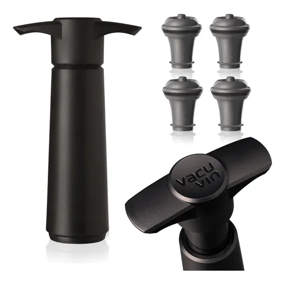 Bomba De Vacio Para Vino Vacu Vin Vacuvin Con 4 Tapones Original