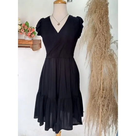 Vestido Sp Cruzado Muslo Mujer Casual Manga Larga