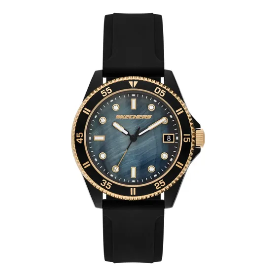 Reloj Mujer Skechers Sr6305 De Silicona Negro