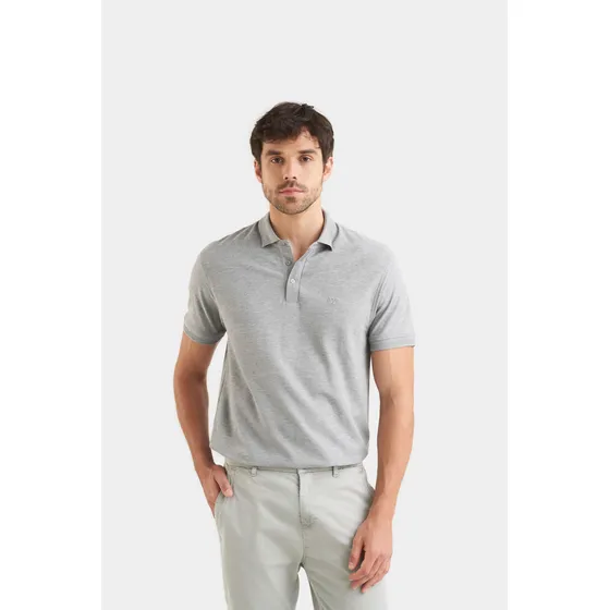 Vélez Polo Casual Algodón Pima Gris