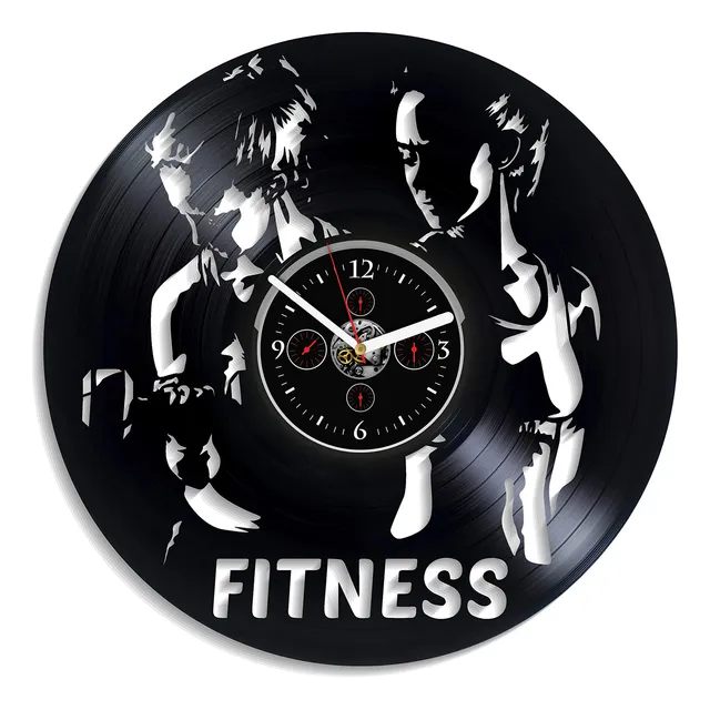 Handmadecorp Fitness Reloj Pared Deporte Vintage Vinilo Arte