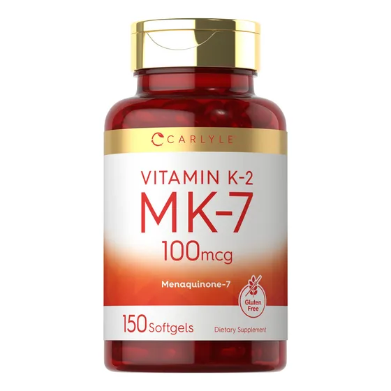 Suplemento Carlyle De Vitamina K2 Mk7 100 Mcg 150 Cápsulas B