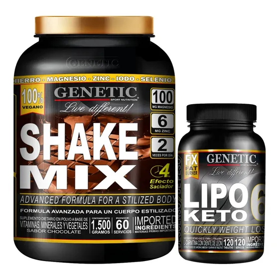 60días Batido Vegano Dieta Shake Mix Quemador Lipo 6 Genetic