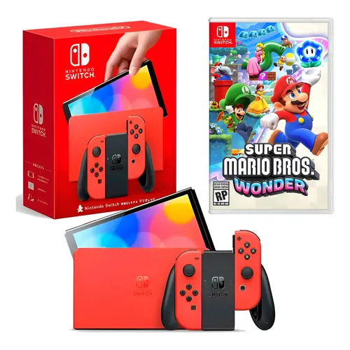 Nintendo Switch Console (2nd Generation, Neon Blue And Red