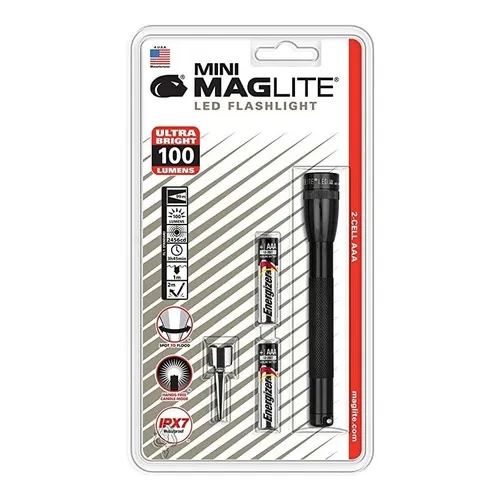 Linterna Maglite Americana Led 2 Pilas Aaa Con Clip Color de la linterna Negra Color de la luz Blanca