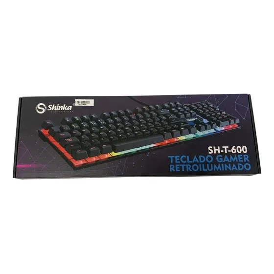 Teclado Gamer Retroiluminado Shinka Sh-t-600 Cor De Teclado Preto Idioma Português Brasil