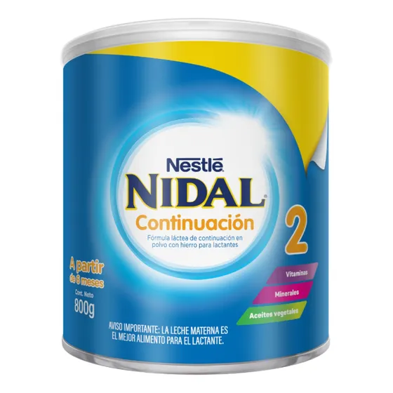 Fórmula Láctea Nestlé Nidal 2 Continuación 800g Sin Sabor