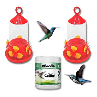 Bebedero Picaflor Colibri X 2 Unid + Nectar Exzootix 300 Grs Bebedero Picaflor Colibri X 2 Unid + Nectar Exzootix 300 Grs