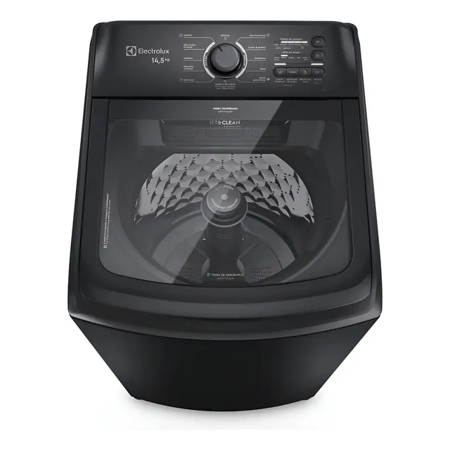 Máquina De Lavar Electrolux 14,5kg Cesto Inox Lep15 127v Preto