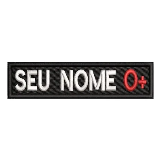 Bordado Tarjeta Sutache Nome Tipo Sanguíneo Motociclista