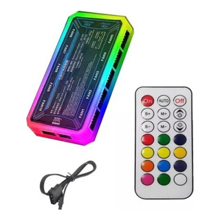 Controladora Cooler Rgb Fan 12v Fita Led 5v + Controle Controladora Cooler Rgb Fan 12v Fita Led 5v + Controle