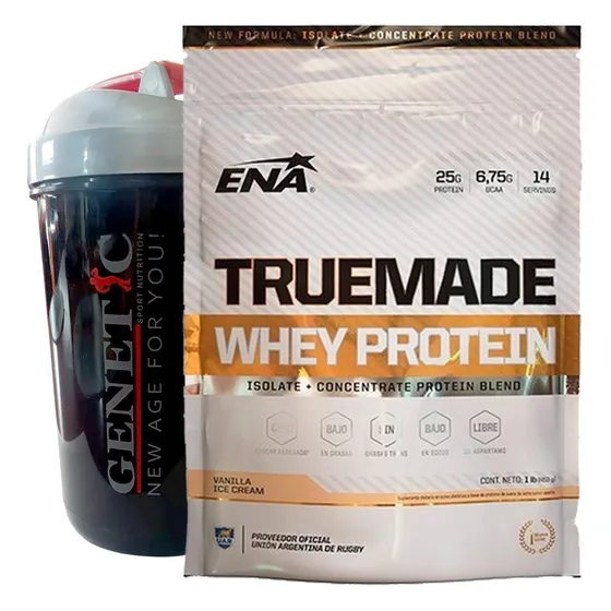 Proteina Ena 100% Whey Crecimiento Muscular Doypack + Vaso
