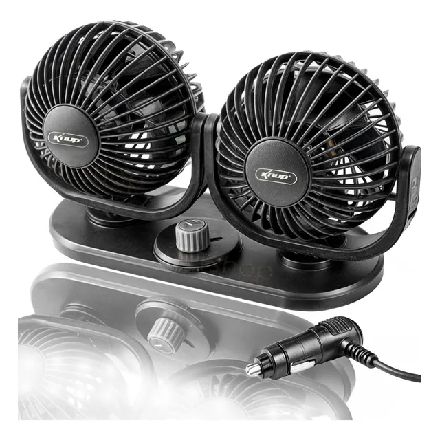 Ventilador Automotivo Duplo12v Ajustável Carro Van Caminhão