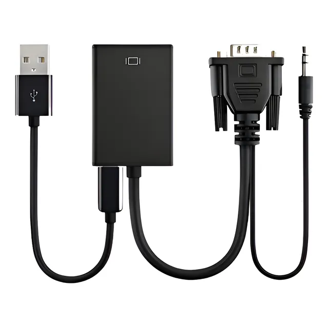 Conversor Ditron Vga A Tipo Hd  Con Audio Full Hd 