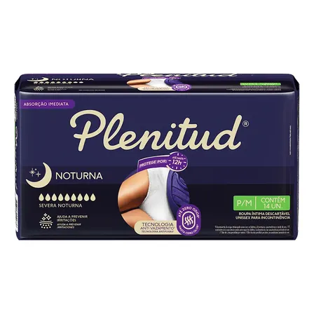 Pañales para adultos descartables Plenitud Roupa Intima Noturna Noturna Mediano x 14 u