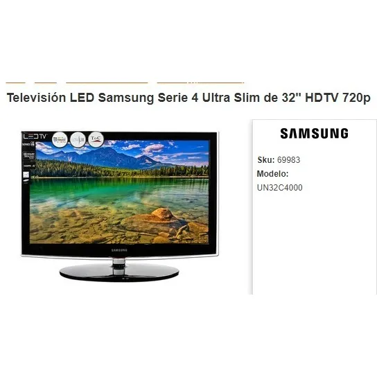 Solo Repuestos Del Tv Samsun Led Ultra Slim Mod: Un32c4000 
