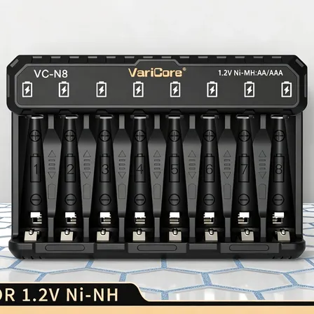 Cargador Inteligente Pilas Ni-mh Aa Aaa C Sc F6 8 Ranuras Negro