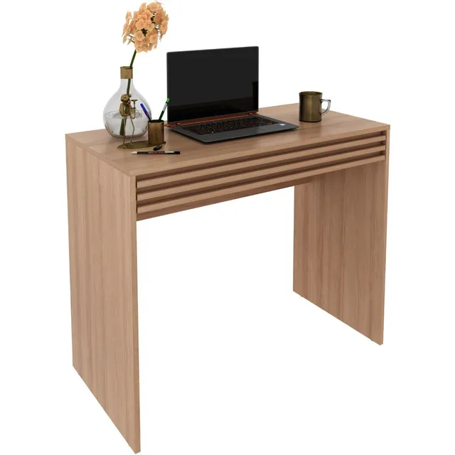 Mesa Escritorio De Pc Cajon - Oficina - 090x075x045 - 4173 Color Almendra