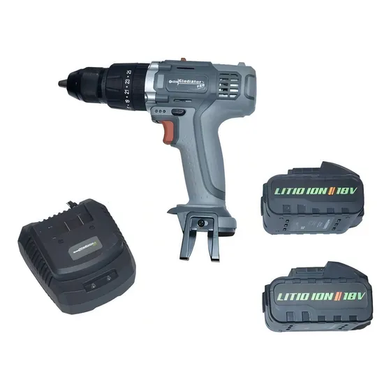 Taladro Percutor Inalambrico 18v 2bat 2.0ah Gladiator Color Gris TP 813/18 K2