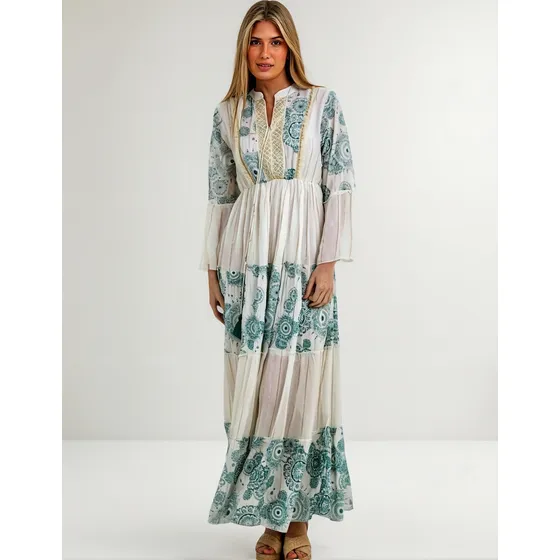 Vestido Bohemio Largo Hindú Hippie Chic Tendencia Verano