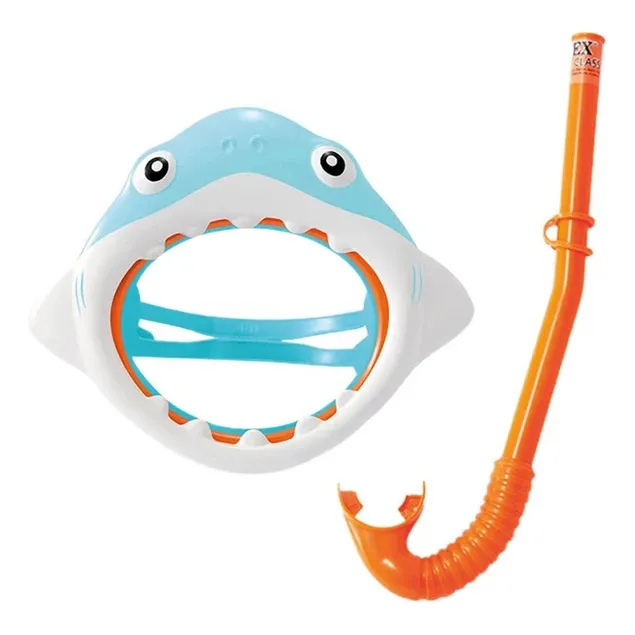 Careta Y Snorkel Buceo Tiburón Niño Natación Piscina Intex