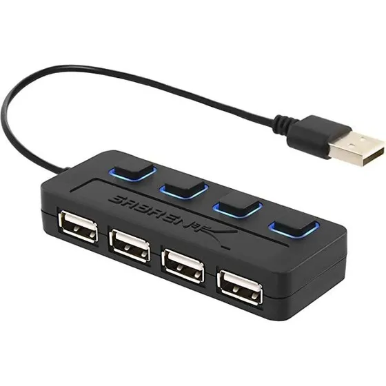 Hub- 4 Puertos Usb 2.0 Sabrent- Led 