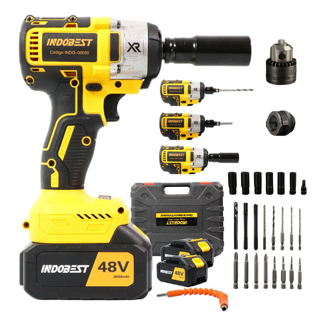 Chave De Impacto 48v 1/2'' 2 Baterias Brushless Indob Chave De Impacto 48v 1/2'' 2 Baterias Brushless Indob