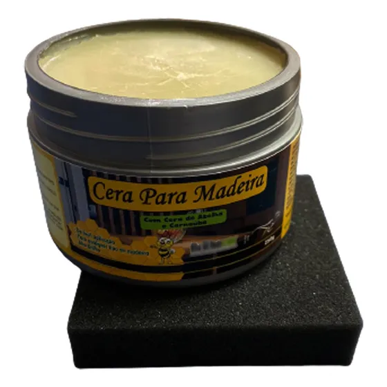 Cera de abelha Tapcamp com carnaúba para madeira lustra e brilho 250g