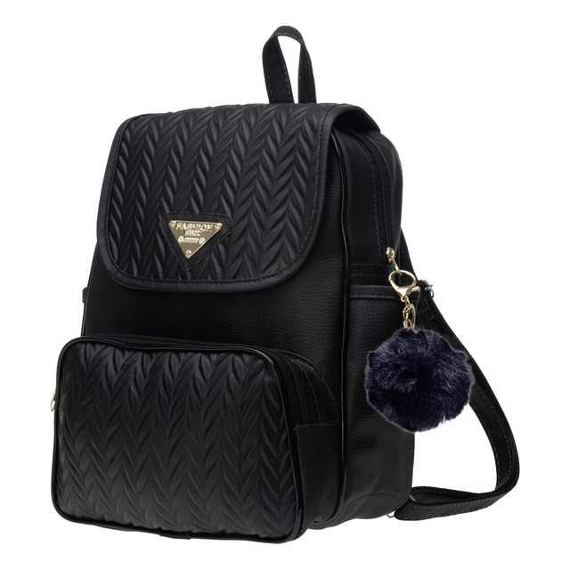Mochila Feminina Bolsa Escolar Reforçada Trabalho C/ Pompom Mochila Feminina Bolsa Escolar Reforçada Trabalho C/ Pompom