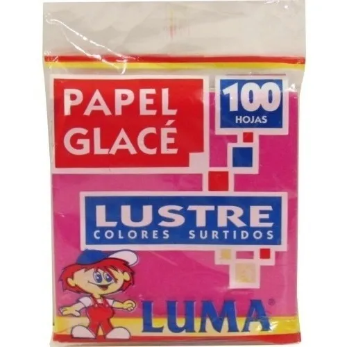 Papel Glace Luma Lustre Colores Surtidos X 100 Hojas Color