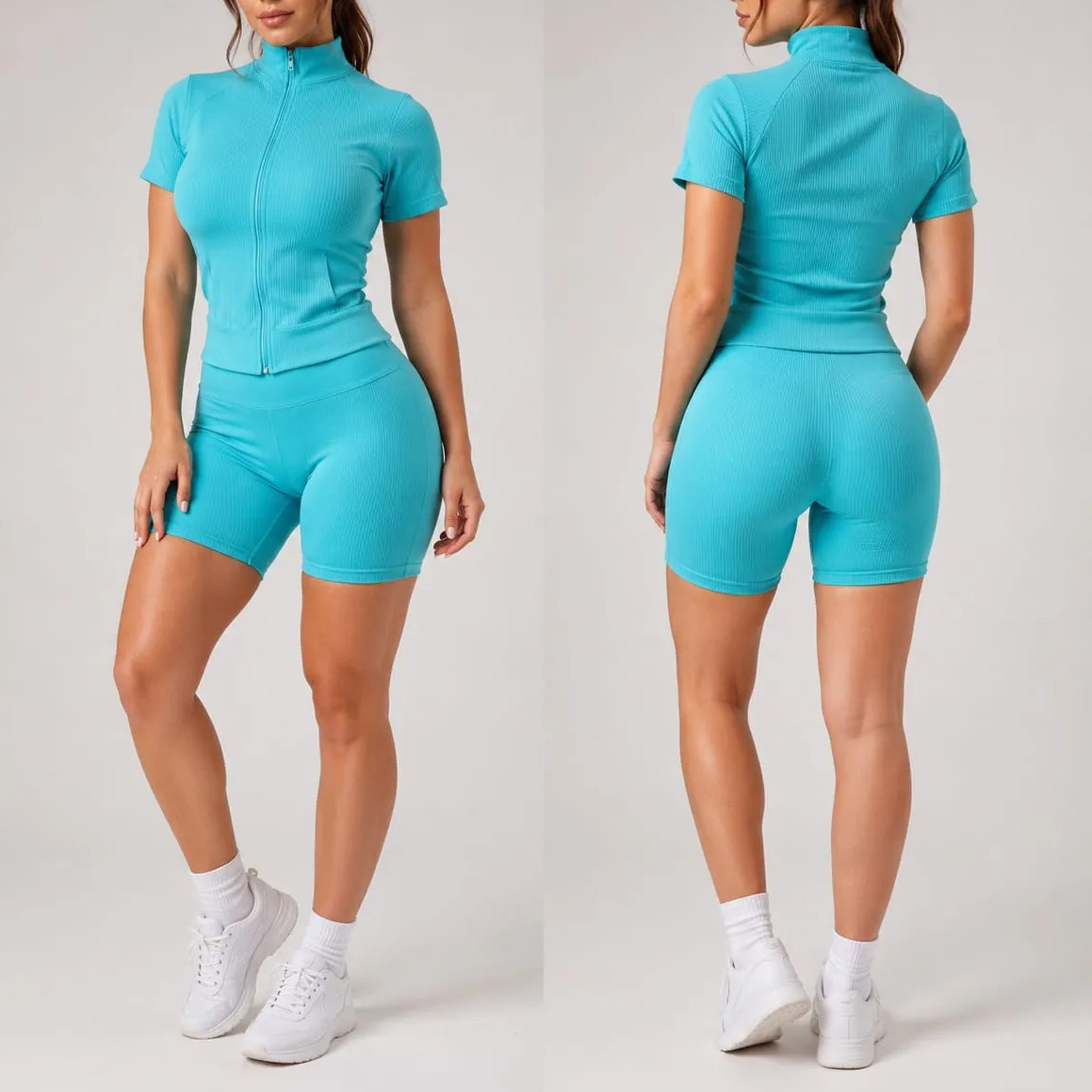 Conjunto Short e Blusa Canelado Academia