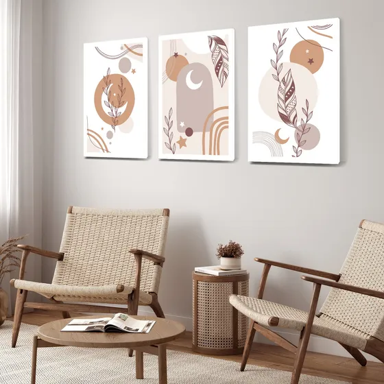 Cuadros Boho Espiritual Luna 45x30 Marco Impreso Decofactory