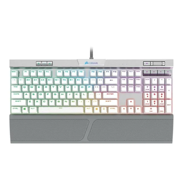 Teclado Mecánico Gamer Corsair K70 Mk.2 Rgb Rapidfire Se Color Del Teclado Blanco Idioma Inglés Us