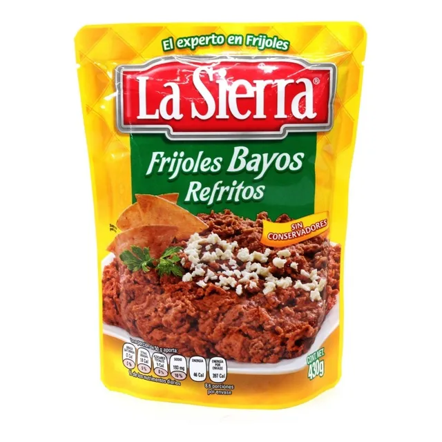 Frijoles Bayos Refritos En Bolsa 430 Gr La Sierra