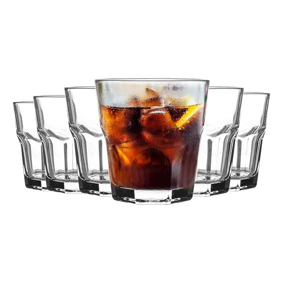 Juego De Vasos Vidrio 200 Ml X 6 Und Vidrio Grueso Templado